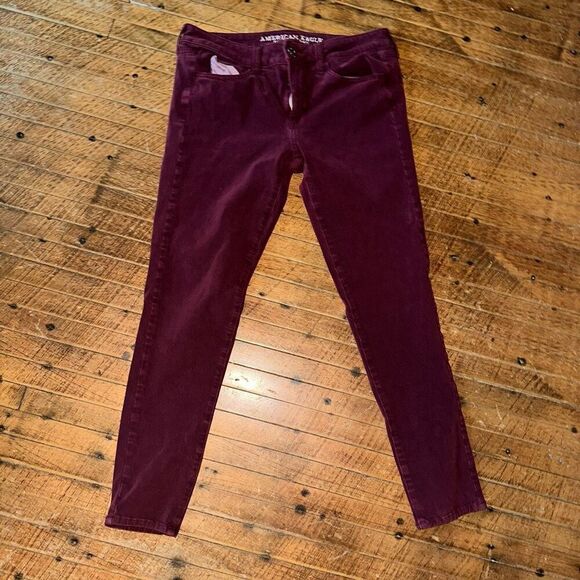 American Eagle 8 burgundy stretchy normcore basic jeggings - Picture 1 of 3